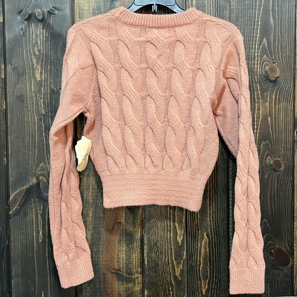 Altar'd State Pink Cable Knit Sweater - Picture 6 of 8